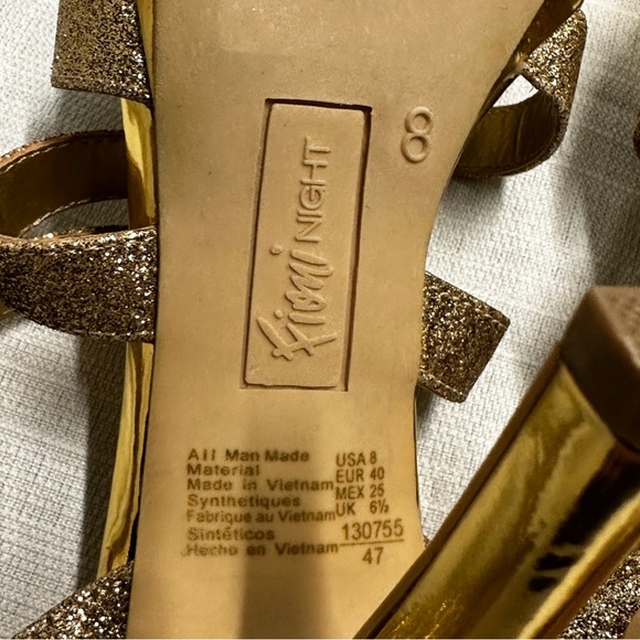 Women’s Fioni Night Open Toe Strappy Heels Gold Glitter Size 8 - Picture 10 of 13
